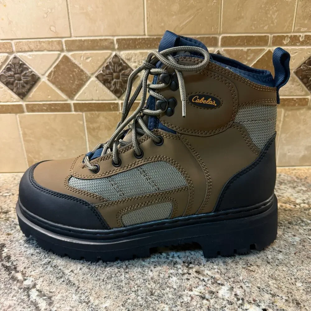 Cabela's‎ Ultralight Lug Sole Mens 9 Boots Brown Lace Up Wading Boots 832467 NWT